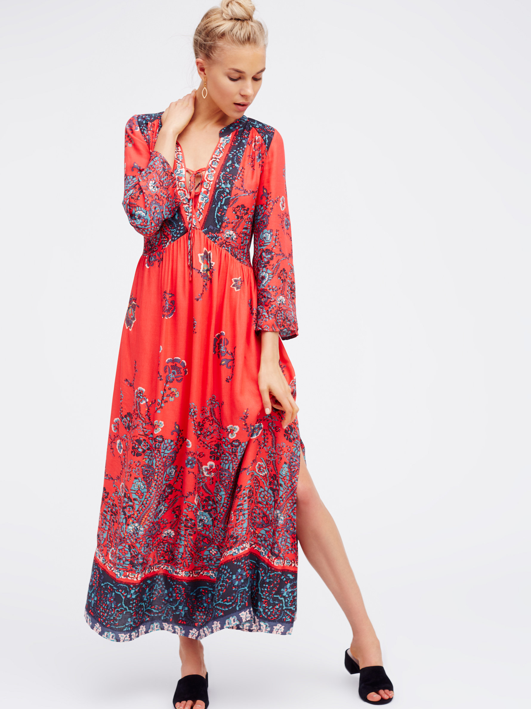 Free People Synthetic If You Only  Knew Maxi Dress  in Black 